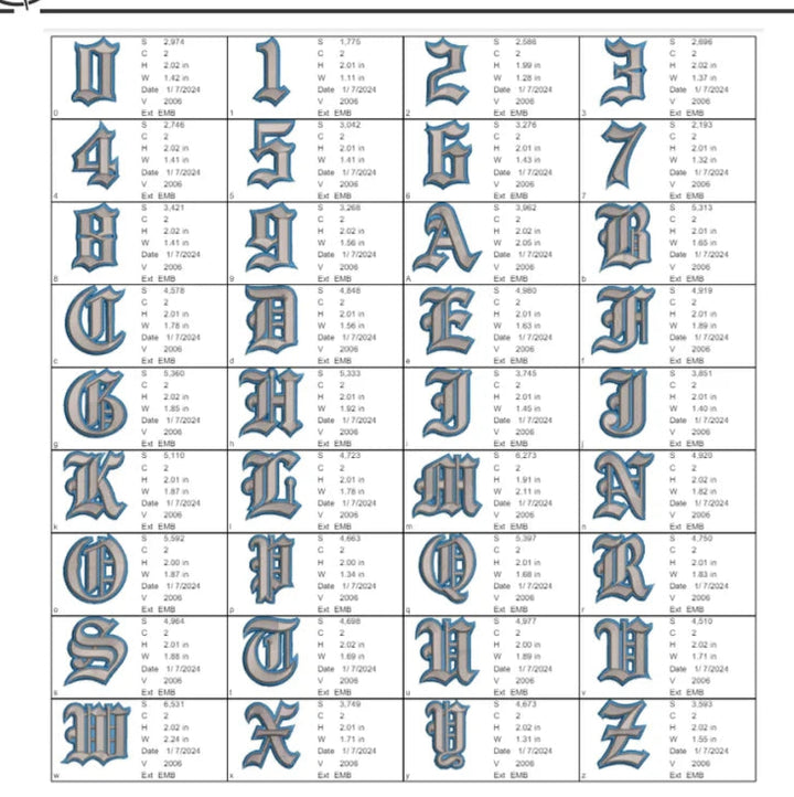 Alphabet/numbers 