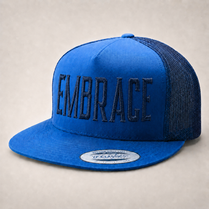 Blue cap with &