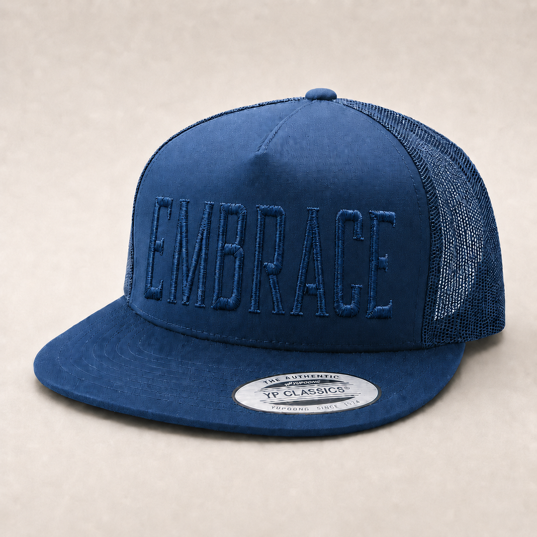 Blue cap with &