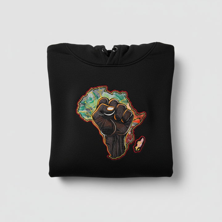 African Pride Machine Embroidered Hoodie – Hand Finished in Dubai | EmbroMania