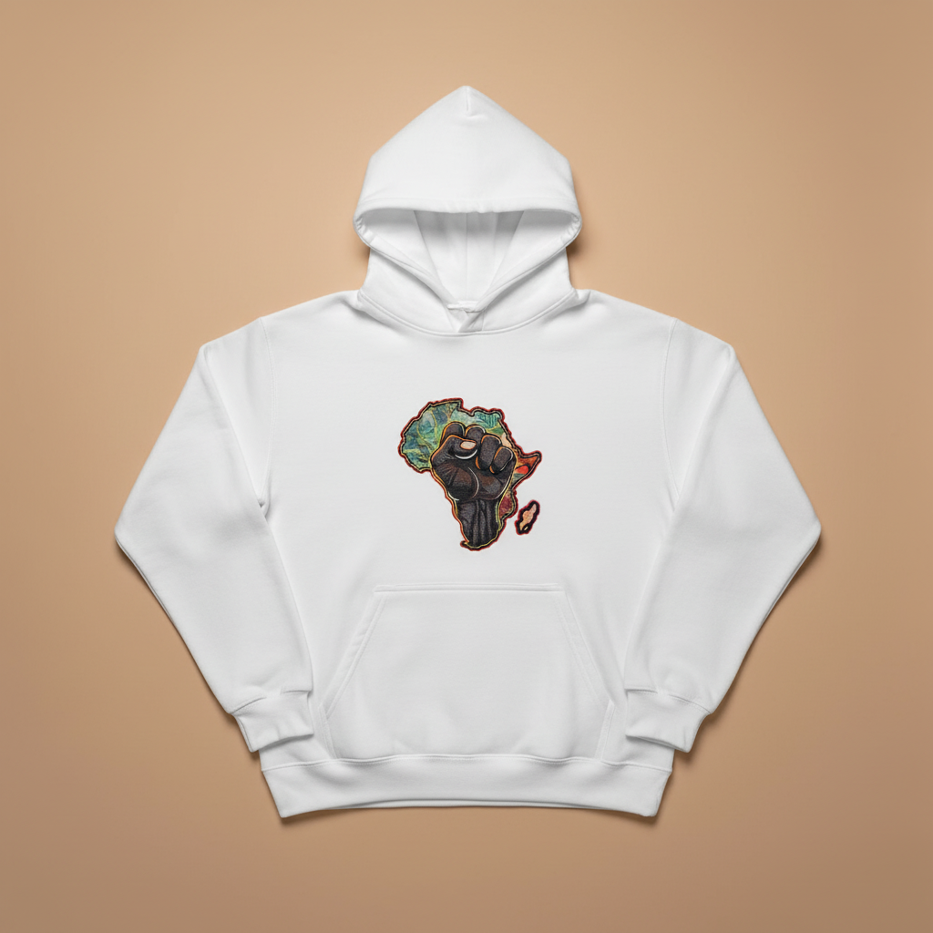 African Pride Machine Embroidered Hoodie – Hand Finished in Dubai | EmbroMania