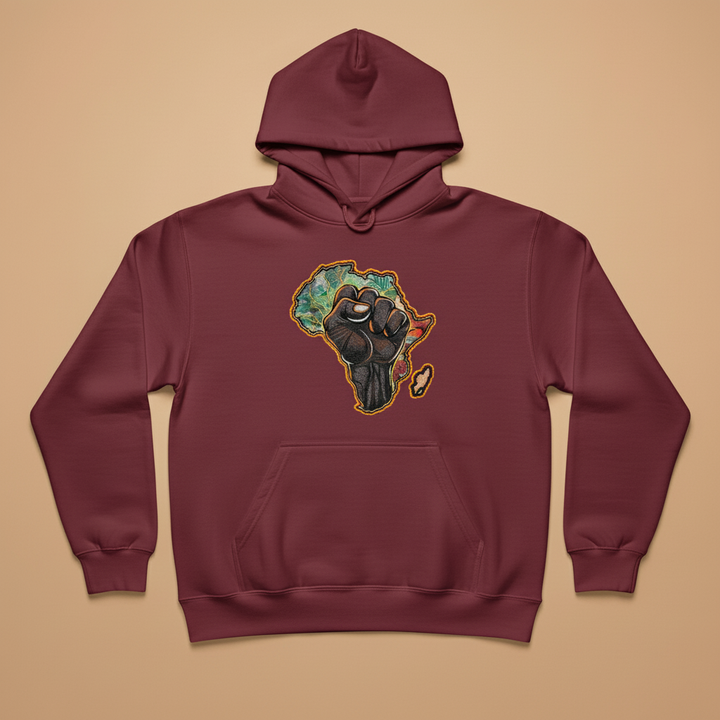 African Pride Machine Embroidered Hoodie – Hand Finished in Dubai | EmbroMania