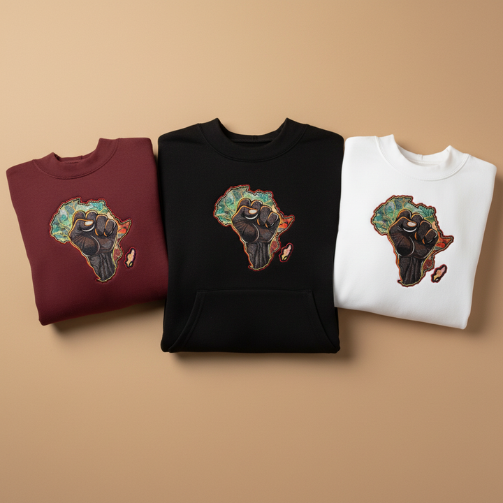 African Pride Machine Embroidered Hoodie – Hand Finished in Dubai | EmbroMania