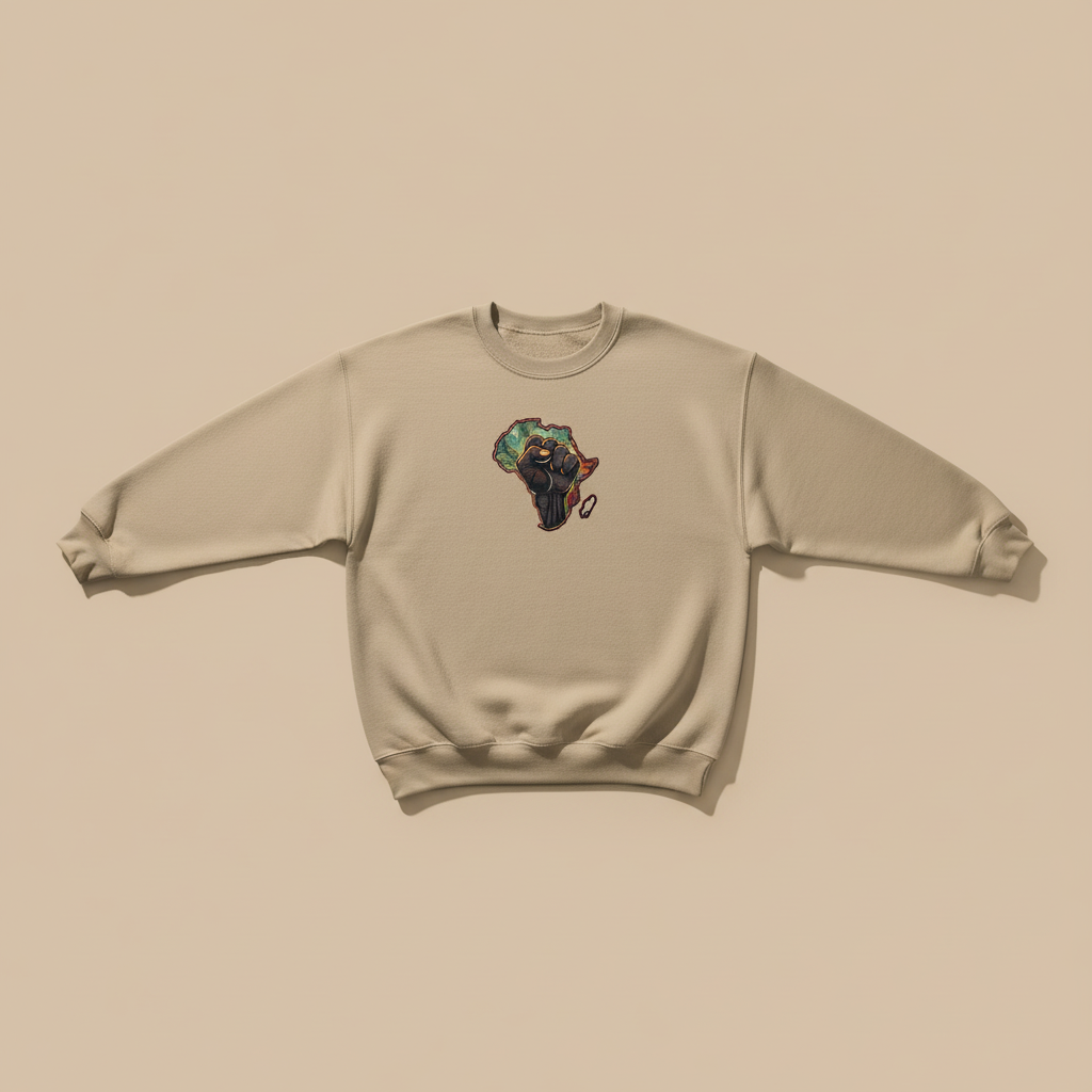 African Unity Fist — Embroidered Sweatshirt | Original EmbroMania Design