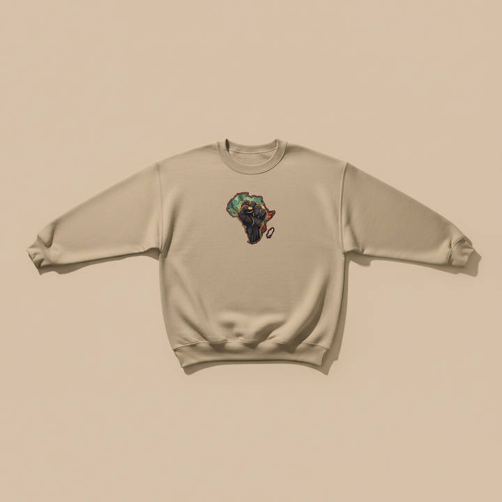 African Unity Fist — Embroidered Sweatshirt | Original EmbroMania Design
