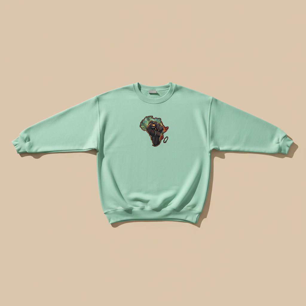 African Unity Fist — Embroidered Sweatshirt | Original EmbroMania Design