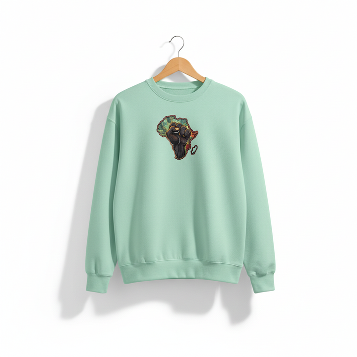 African Unity Fist — Embroidered Sweatshirt | Original EmbroMania Design
