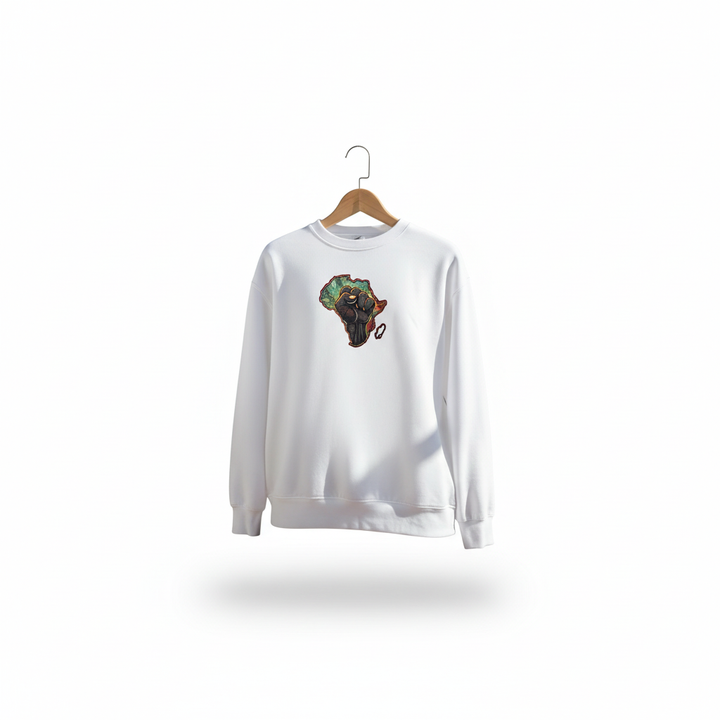 African Unity Fist — Embroidered Sweatshirt | Original EmbroMania Design