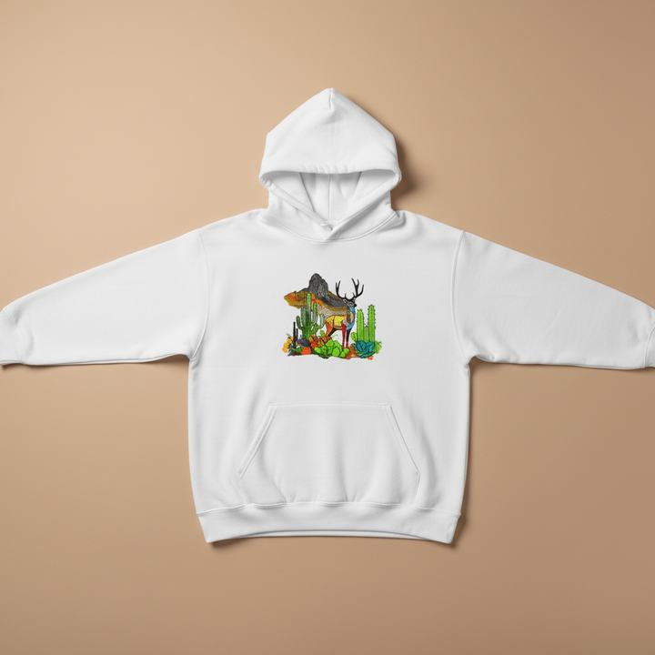 Alpine Desert Fusion — Premium Embroidered Hoodie | Original EmbroMania Design