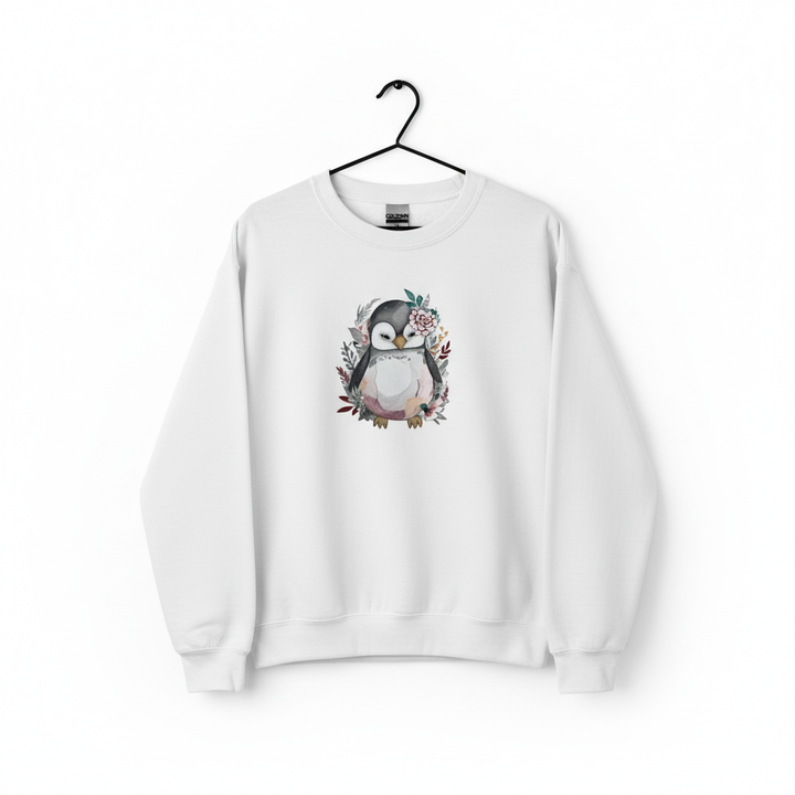 Cozy Winter Penguin — Premium Embroidered Sweatshirt | Original EmbroMania Design