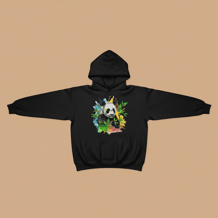 Artistic Panda — Premium Embroidered Hoodie | Original EmbroMania Design