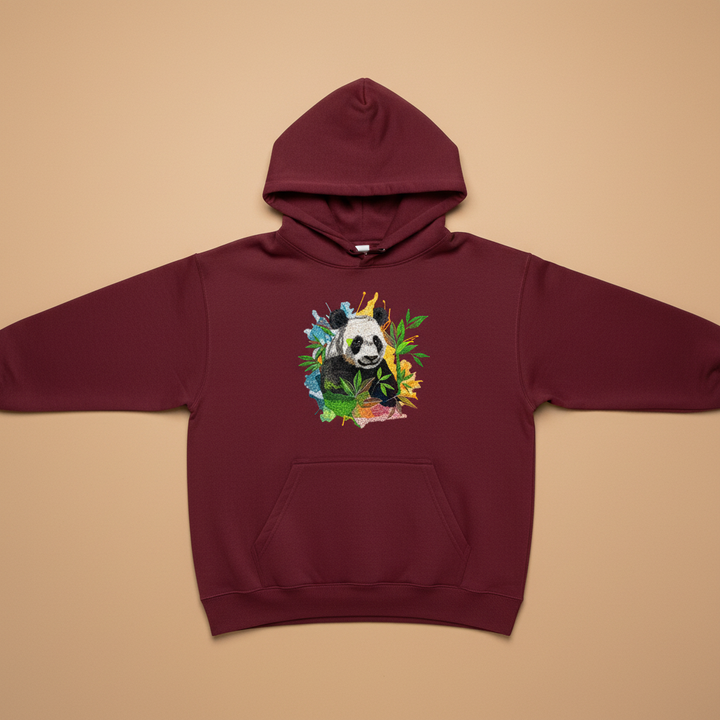 Artistic Panda — Premium Embroidered Hoodie | Original EmbroMania Design