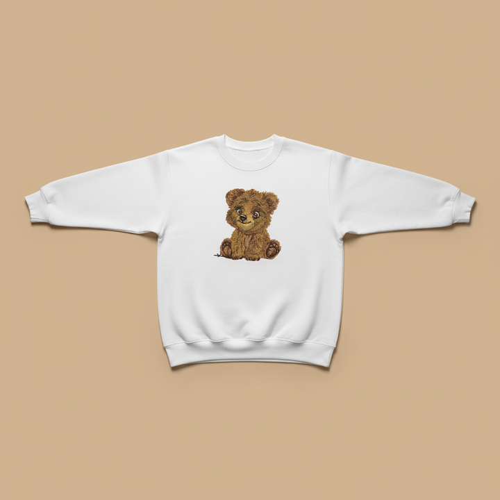 Baby Brown Bear — Premium Embroidered Sweatshirt | Original EmbroMania Design
