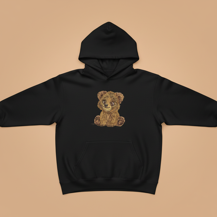 Baby Brown Bear — Premium Embroidered Hoodie | Original EmbroMania Design
