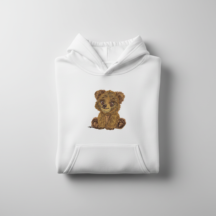 Baby Brown Bear — Premium Embroidered Hoodie | Original EmbroMania Design