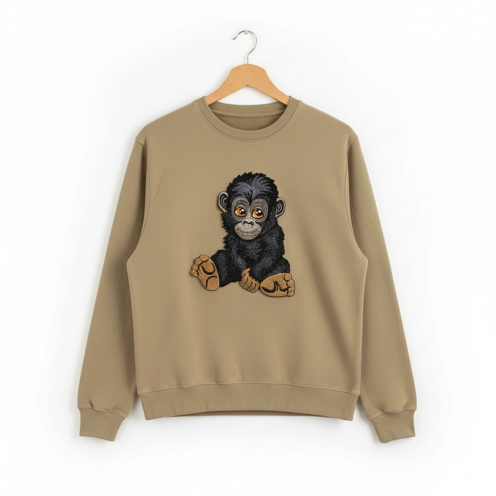 Baby Gorilla — Premium Embroidered Sweatshirt | Original EmbroMania Design