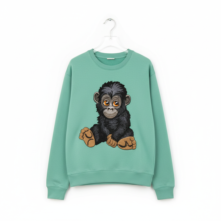 Baby Gorilla — Premium Embroidered Sweatshirt | Original EmbroMania Design