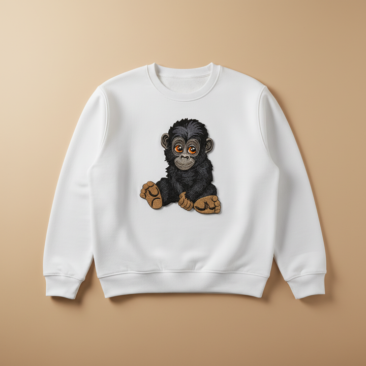 Baby Gorilla — Premium Embroidered Sweatshirt | Original EmbroMania Design