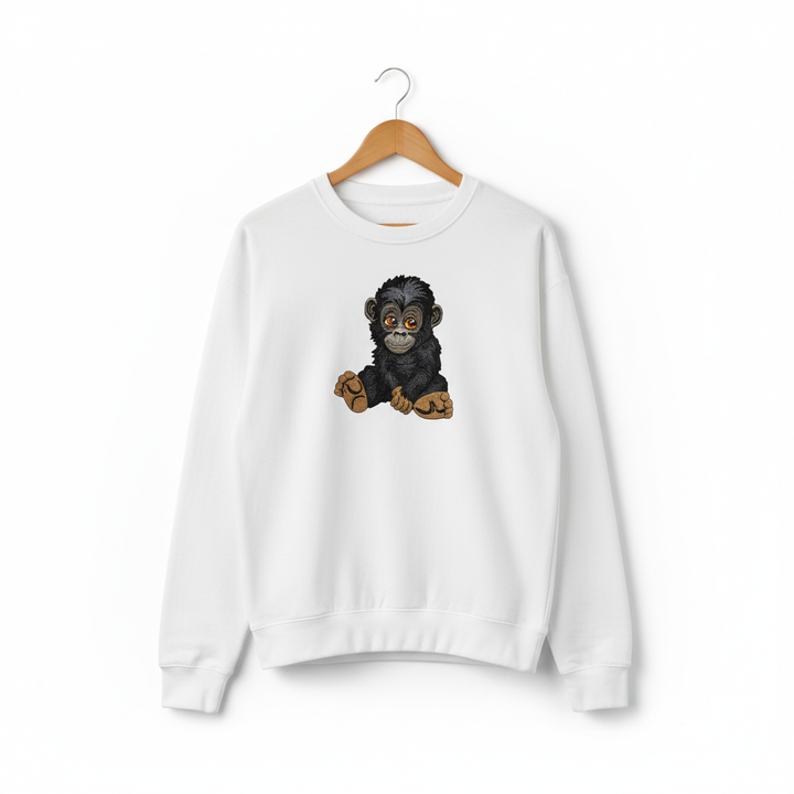 Baby Gorilla — Premium Embroidered Sweatshirt | Original EmbroMania Design