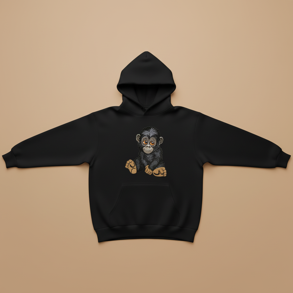Baby Gorilla — Embroidered Hoodie | EmbroMania