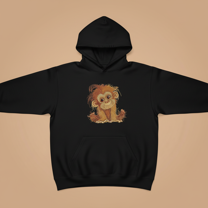 Baby Orangutan — Premium Embroidered Hoodie | Original EmbroMania Design