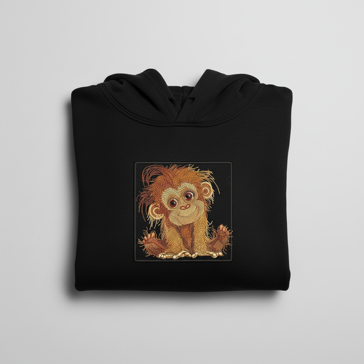 Baby Orangutan — Premium Embroidered Hoodie | Original EmbroMania Design