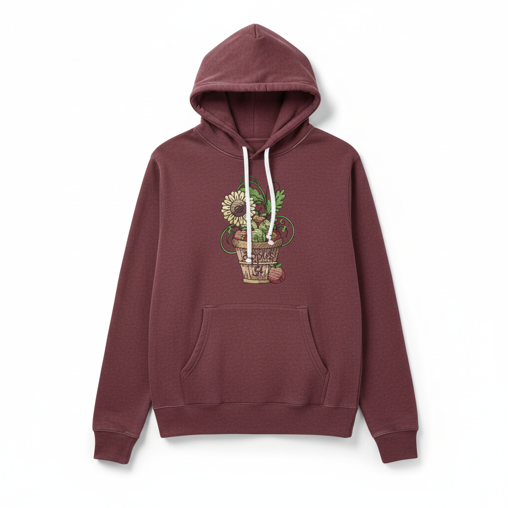 Basket of Apples Machine Embroidered Sweatshirt – Hand Finished in Dubai | EmbroMania