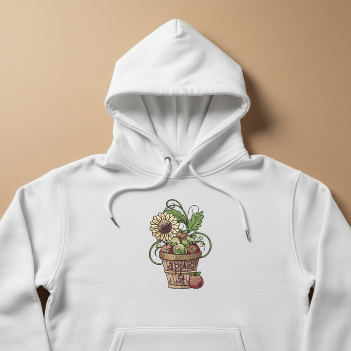 Basket of Apples Machine Embroidered Sweatshirt – Hand Finished in Dubai | EmbroMania