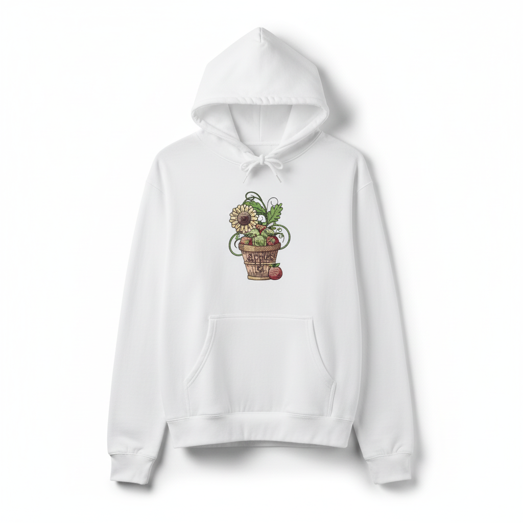 Basket of Apples Machine Embroidered Sweatshirt – Hand Finished in Dubai | EmbroMania