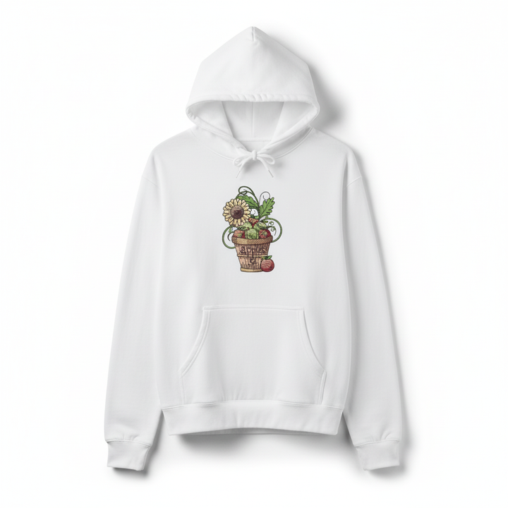 Basket of Apples Machine Embroidered Sweatshirt – Hand Finished in Dubai | EmbroMania