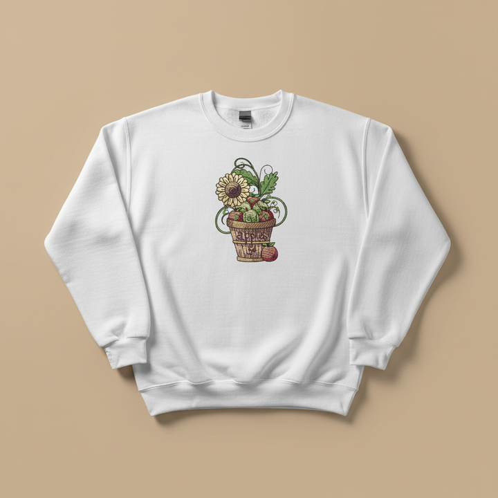 Basket of Apples Machine Embroidered Sweatshirt – Hand Finished in Dubai | EmbroMania