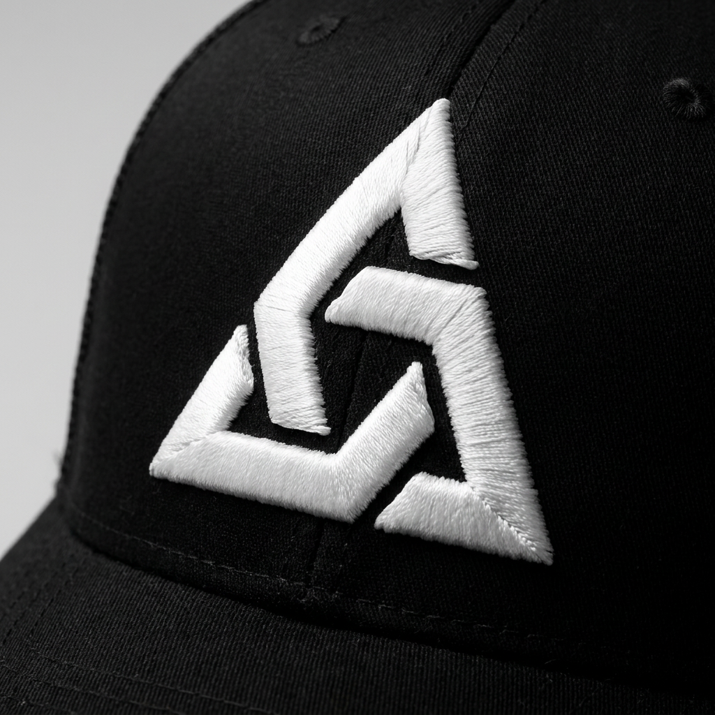 Solar Coil Machine Embroidered 3D Puff Flexfit Cap – Hand Finished in Dubai | EmbroMania