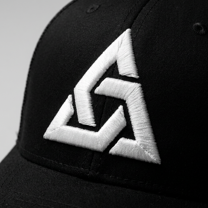 Solar Coil Machine Embroidered 3D Puff Flexfit Cap – Hand Finished in Dubai | EmbroMania