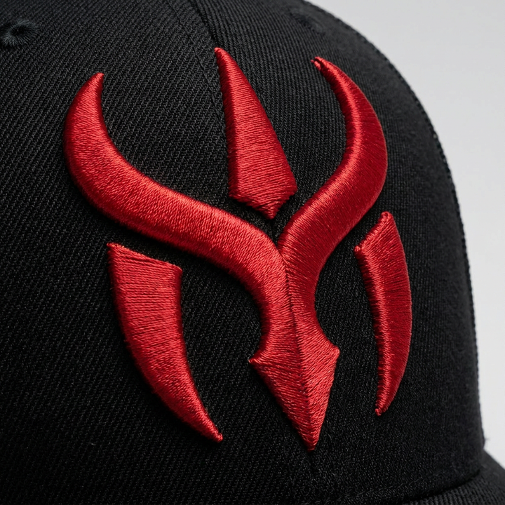 Solar Coil Machine Embroidered 3D Puff Flexfit Cap – Hand Finished in Dubai | EmbroMania