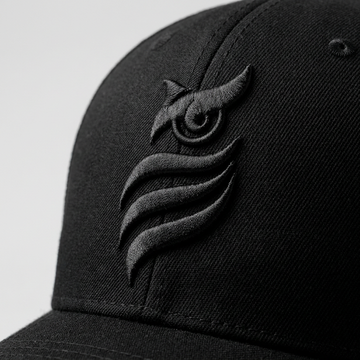 Solar Coil Machine Embroidered 3D Puff Flexfit Cap – Hand Finished in Dubai | EmbroMania