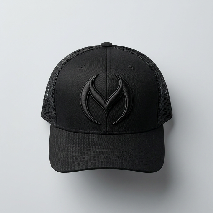 Solar Coil Machine Embroidered 3D Puff Flexfit Cap – Hand Finished in Dubai | EmbroMania