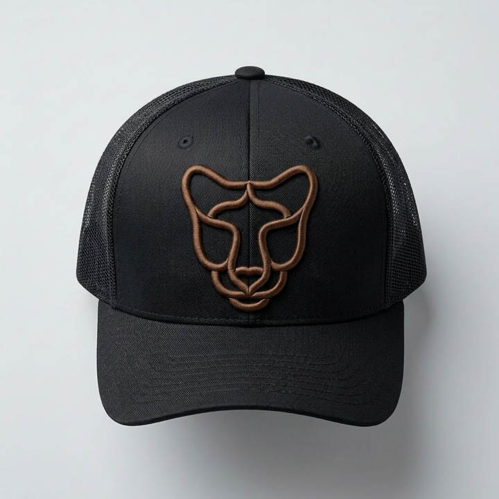 Solar Coil Machine Embroidered 3D Puff Flexfit Cap – Hand Finished in Dubai | EmbroMania
