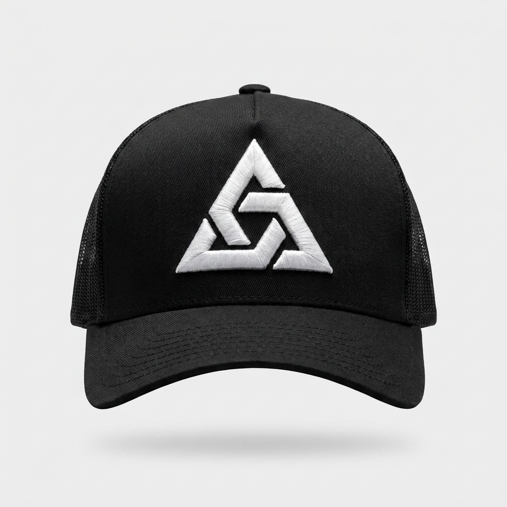 Solar Coil Machine Embroidered 3D Puff Flexfit Cap – Hand Finished in Dubai | EmbroMania