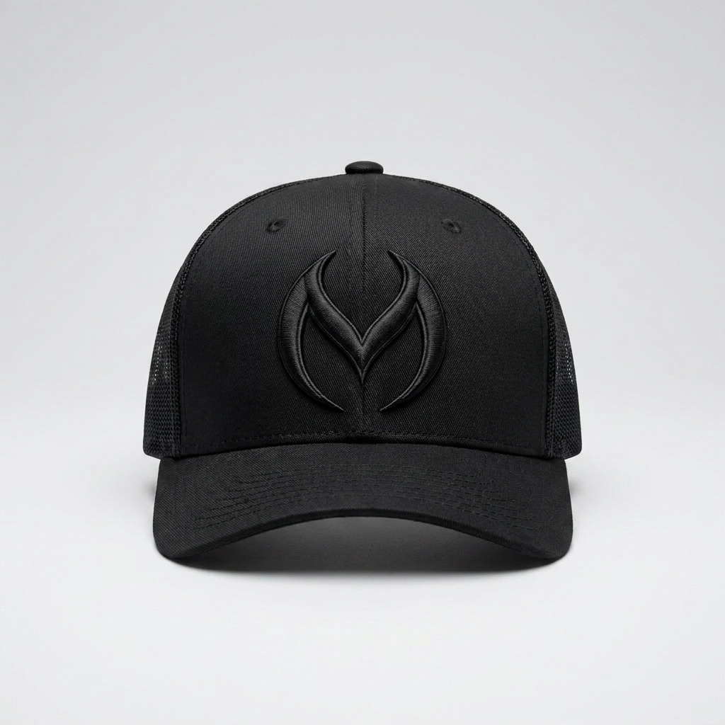 Solar Coil Machine Embroidered 3D Puff Flexfit Cap – Hand Finished in Dubai | EmbroMania