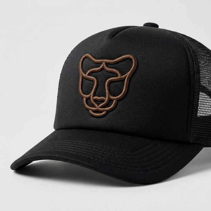 Solar Coil Machine Embroidered 3D Puff Flexfit Cap – Hand Finished in Dubai | EmbroMania
