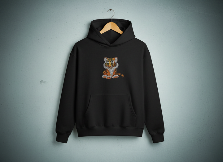 Baby Tiger — Premium Embroidered Hoodie | Original EmbroMania Design