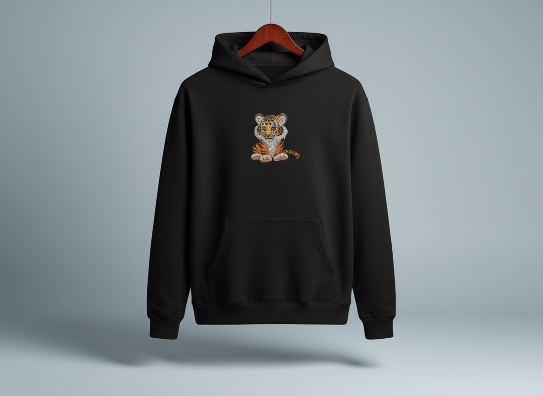 Baby Tiger — Premium Embroidered Hoodie | Original EmbroMania Design