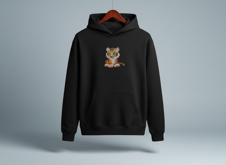 Baby Tiger — Premium Embroidered Hoodie | Original EmbroMania Design