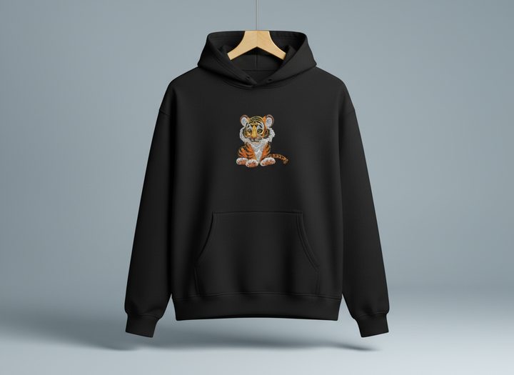 Baby Tiger — Premium Embroidered Hoodie | Original EmbroMania Design
