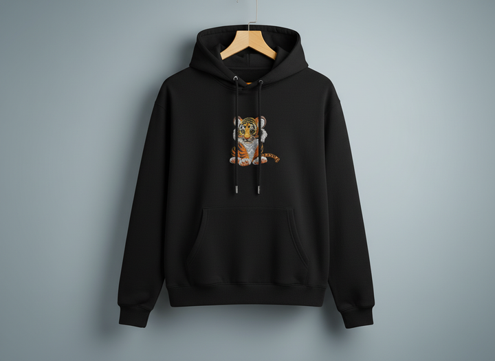 Baby Tiger — Premium Embroidered Hoodie | Original EmbroMania Design