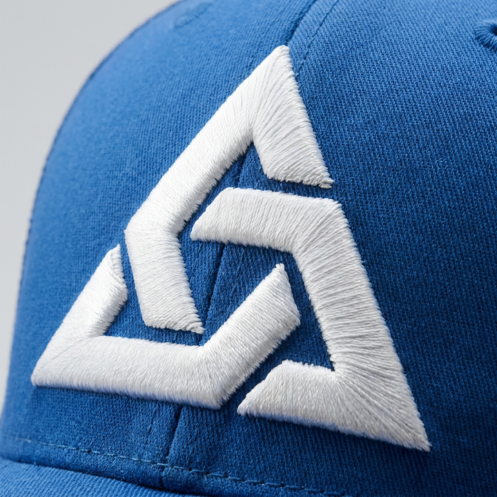 Solar Coil Machine Embroidered 3D Puff Flexfit Cap – Hand Finished in Dubai | EmbroMania
