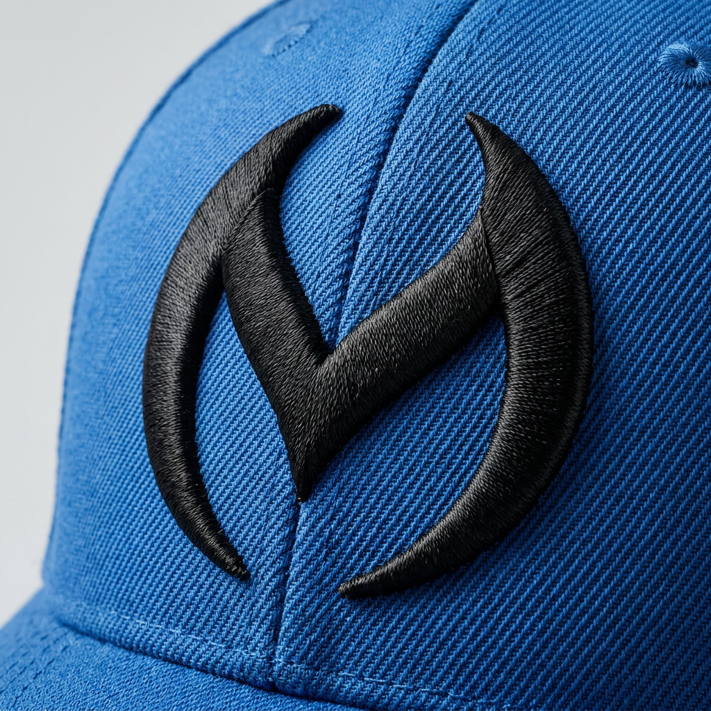 Solar Coil Machine Embroidered 3D Puff Flexfit Cap – Hand Finished in Dubai | EmbroMania