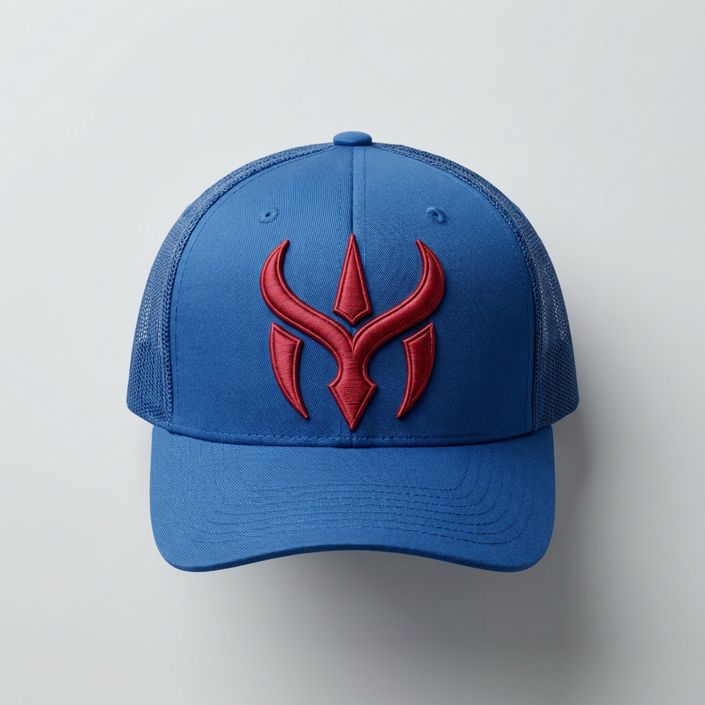 Solar Coil Machine Embroidered 3D Puff Flexfit Cap – Hand Finished in Dubai | EmbroMania