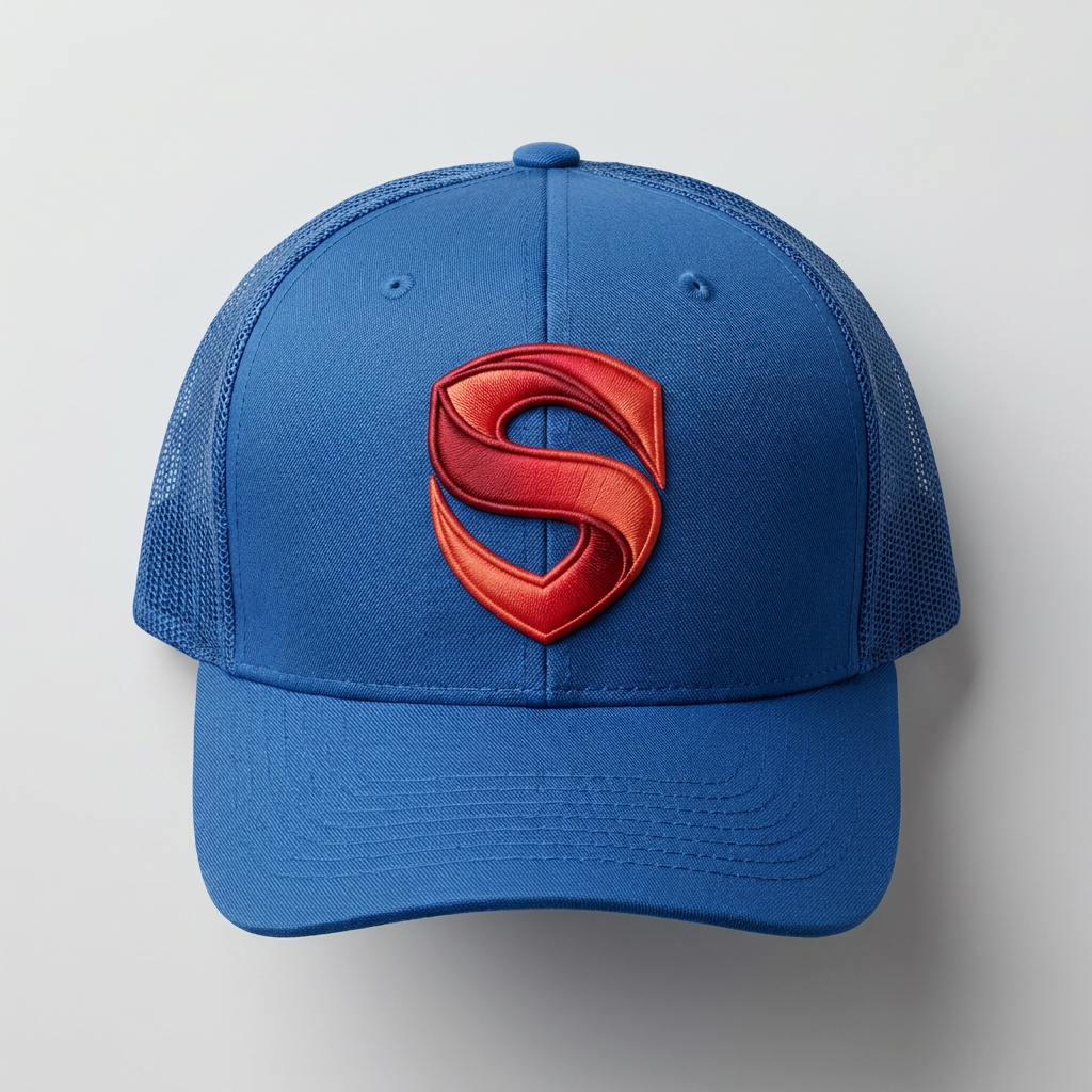 Solar Coil Machine Embroidered 3D Puff Flexfit Cap – Hand Finished in Dubai | EmbroMania