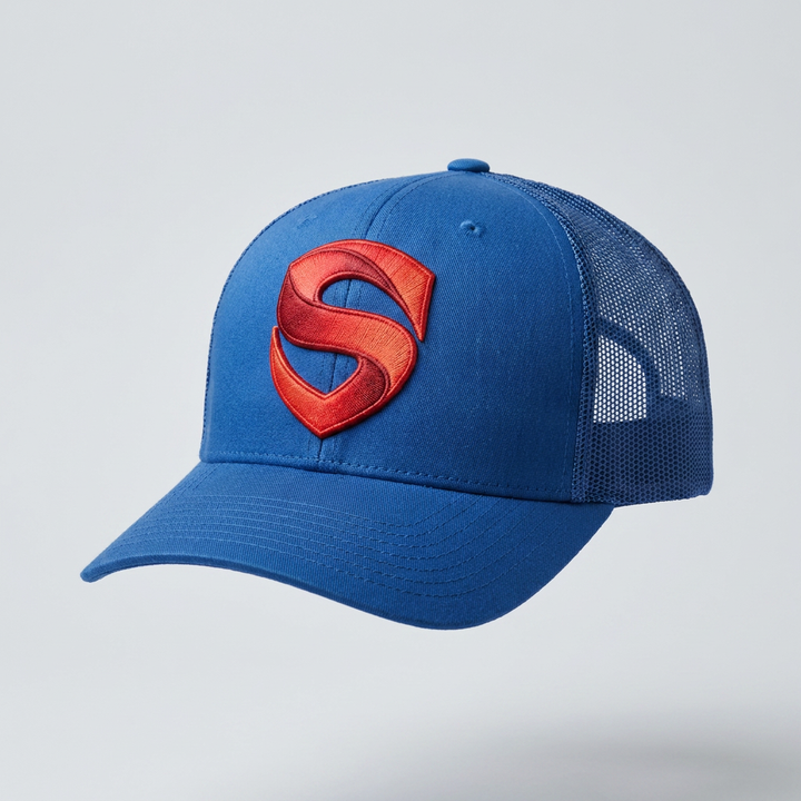 Solar Coil Machine Embroidered 3D Puff Flexfit Cap – Hand Finished in Dubai | EmbroMania